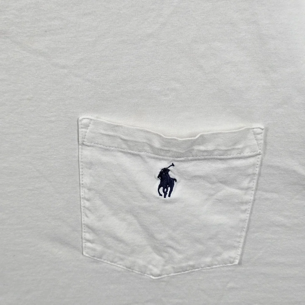 Polo Ralph Lauren Shirt Mens 4XL White Pocket Embroidered Pony Logo Classic Tee - Picture 3 of 8